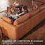 Canapé modulaire rembourré en cuir 128 po avec rangement caché-73704674-73704680