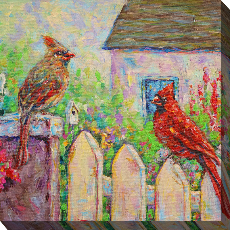 Art mural sur toile Cardinal on Fence
