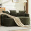 Fauteuil incurvé Olive, petit modèle en chenille avec 3 coussins, mousse à mémoire de forme, aucun assemblage requis, sans animaux, poids maximal supporté : 136 kg, assise profonde idéale pour les petits espaces, assemblage nécessaire, matériau confortable en mousse pour un confort optimal.