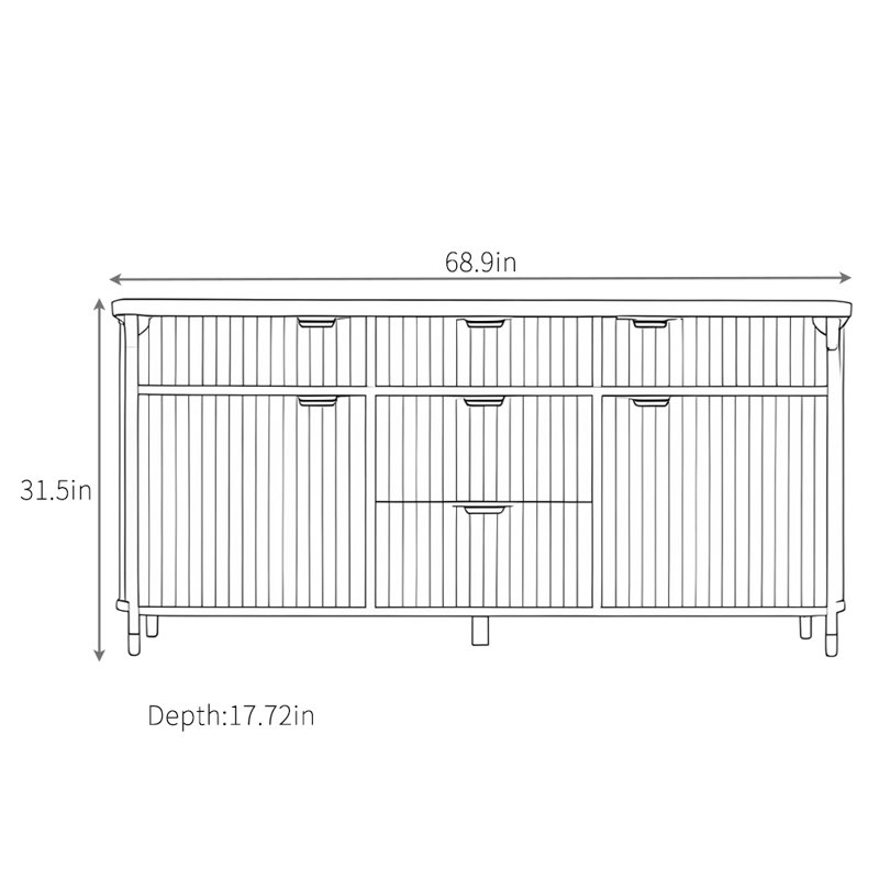 Cream Style Furniture Sideboard, Black