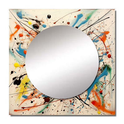 Eloyse - Abstract Collages Large Square Mirror For Wall Art Decor