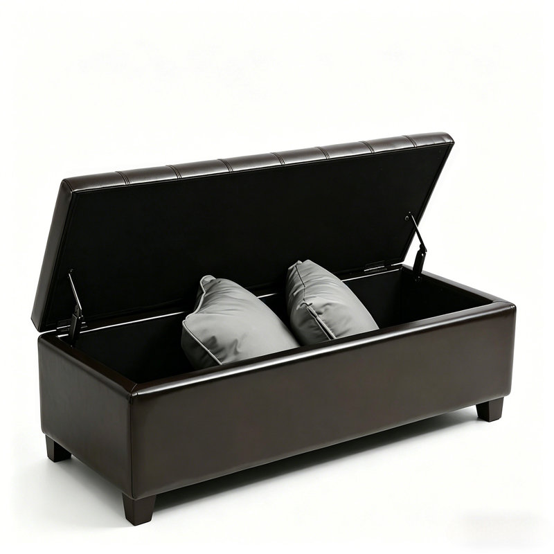 Banc de style contemporain, banc capitonné, banc de rangement pour repose-pieds