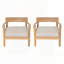 Fauteuil club en bois d'acacia avec coussin de siège-441715608