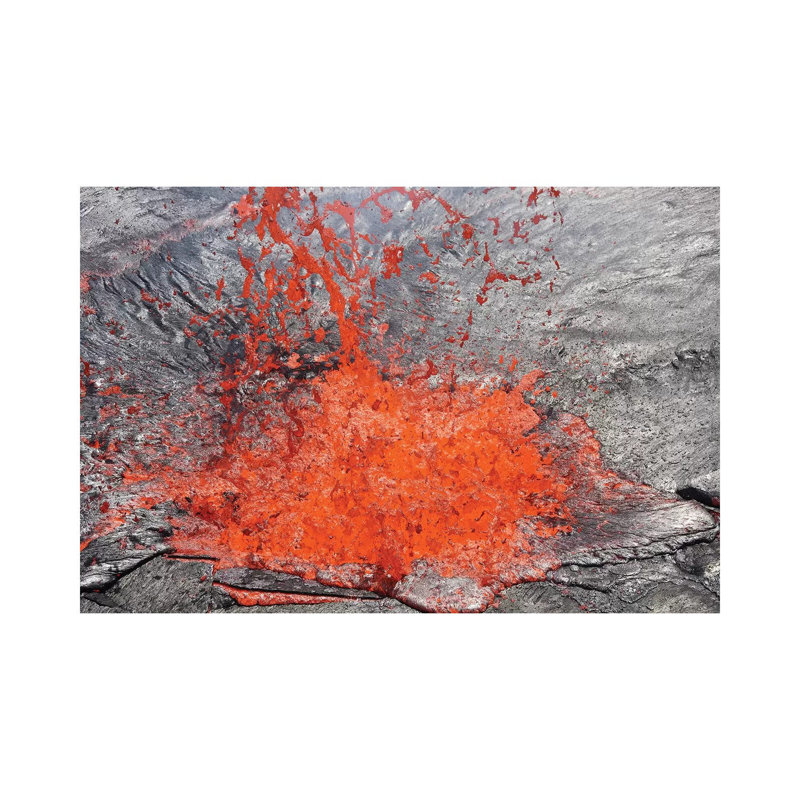 Lava Bubble Bursting Through Crust Of Active Lava Lake by Richard Roscoe - Wrapped Canvas Print, 30.48 cm H x 45.72 cm W