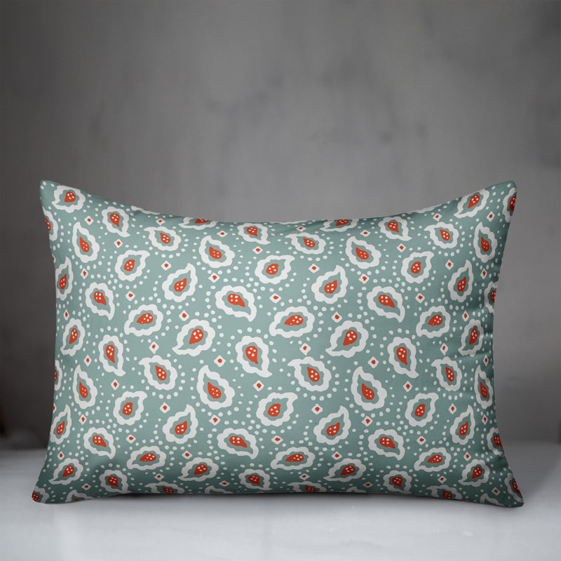 Coussin Paisley, Olivine / Rouge
