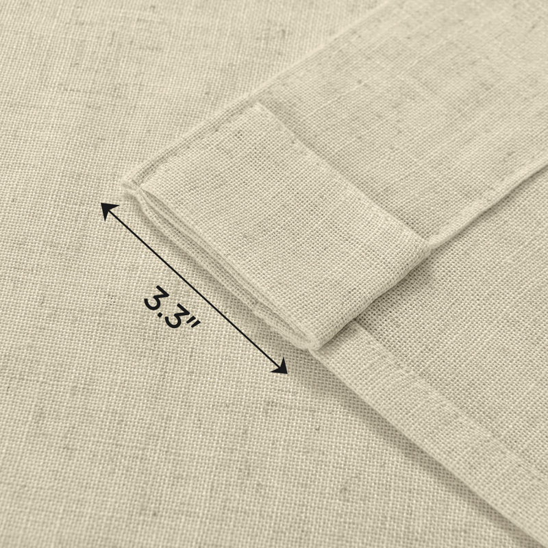 2pk Light Filtering Linen Blend Curtains with Back Tabs/Rod Pocket - 52" x 84" Linen, 52" W x 84" L, Linen