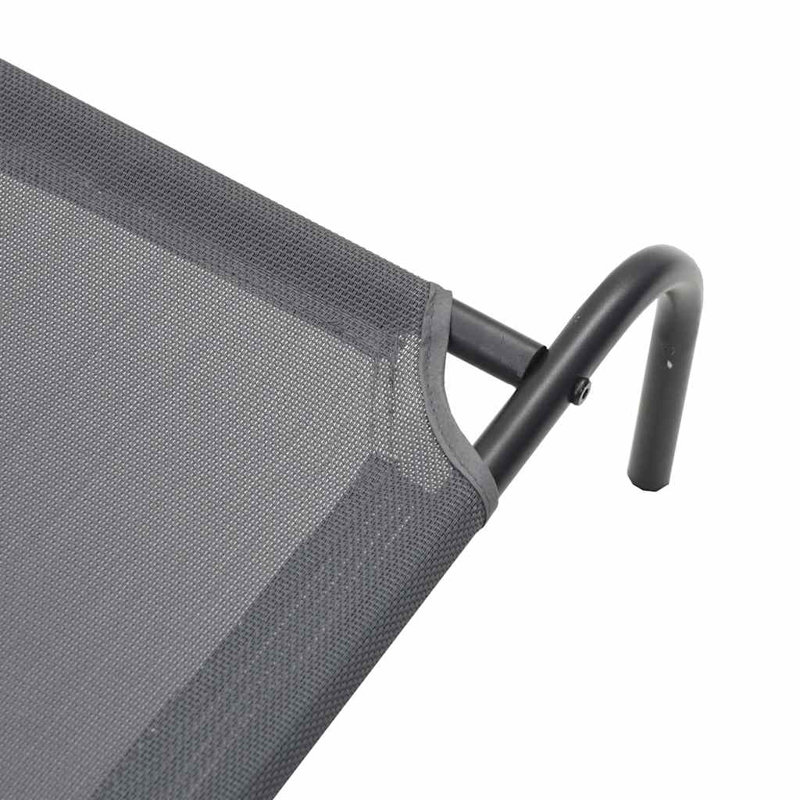  Elevated Dog Bed Grey 90X50x20 Cm PVC-coated polyester And Steel