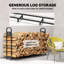 Outsunny 6.5 FT Steel Firewood Log Rack 300 kg Capacity Heavy Duty Black