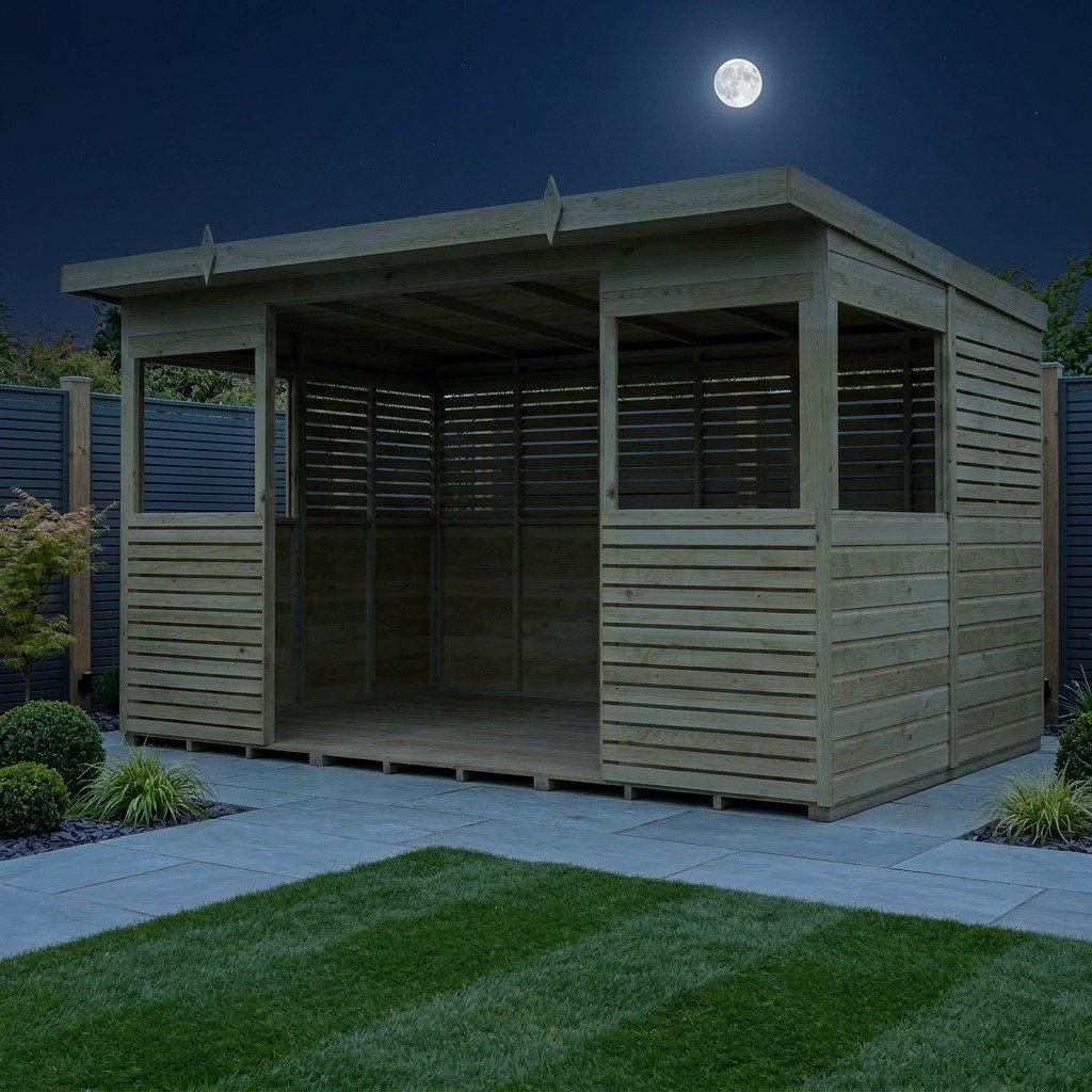 Total Sheds 12ft x 8ft Apex BBQ Shed - Stable Door Ventilated - Pressure Treated Timber - UK Manufactured