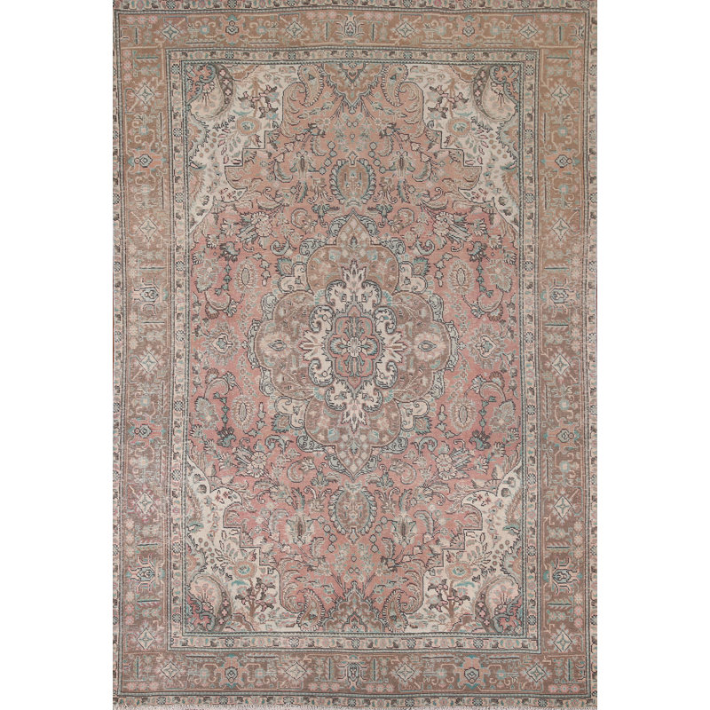 Tapis traditionnel rétro rose 6 x 9