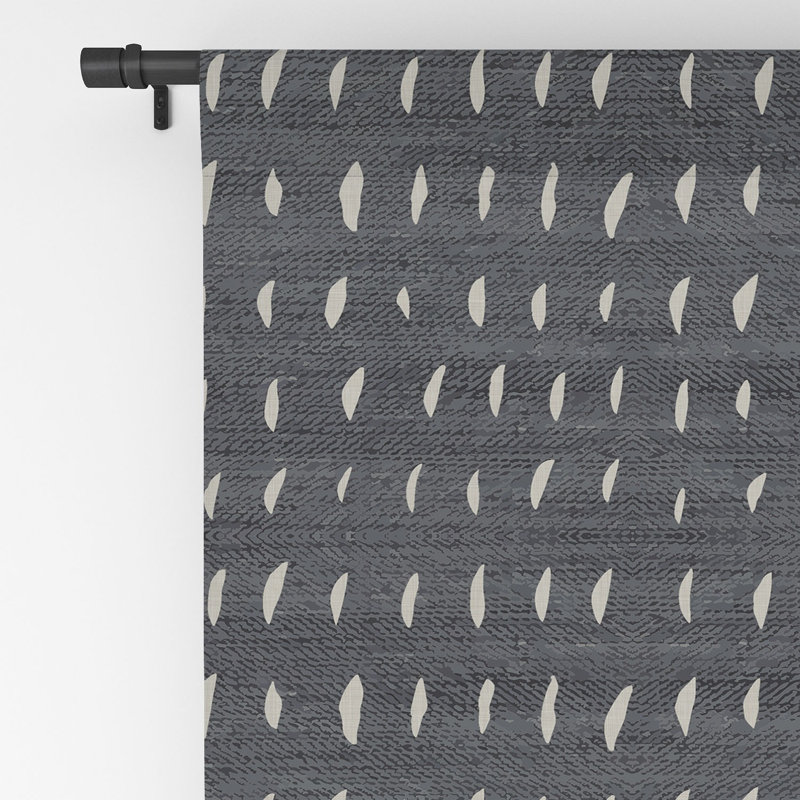 Holli Zollinger Bogo Denim Rain 1pc Blackout Window Curtain Panel, 50" W x 63" L, Gray