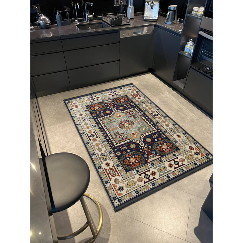 Tapis décoratif multicolore, Rectangle 3 pi 11,24 po x 5 pi 10,87 po
