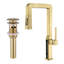 Modern Brushed Gold Single Handle Kitchen Faucet with Pull Out Sprayer and LED Temperature Display-99113325-130369151