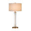 Harlow 29" Tall Table Lamp with Fabric Shade in Clear Glass/Brass/White-1684220131-1684237238