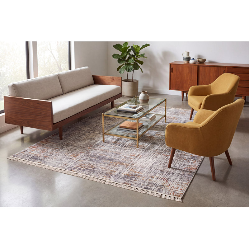 Tapis abstrait gris, Rectangle 7,1 pi x 10,1 pi