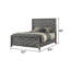 Grand lit de style moderne en bois gris Denver