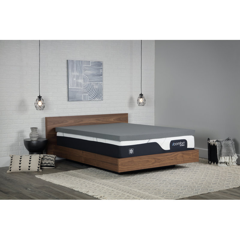 Serta Carbon Dream Memory Foam Mattress Topper, 3 Inch, Queen