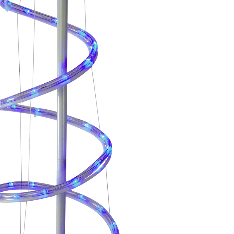 Décoration de Noël pour arbre de Noël en forme de corde en spirale 7 po, Bleu