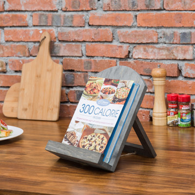 Solid Wood Cookbook Tablet Holder Accessory