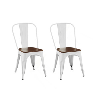 Chaises de salle à manger en métal de style industriel empilable à 18 po de hauteur, intérieur extérieur, surface légère facile à nettoyer, assemblage facile, conception moderne durable