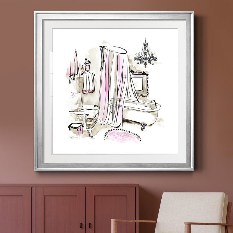 «Pink Opulence I», cadre photo, H 26,5 po x l 26,5 po x P 1,5 po, Papier avec cadre argenté