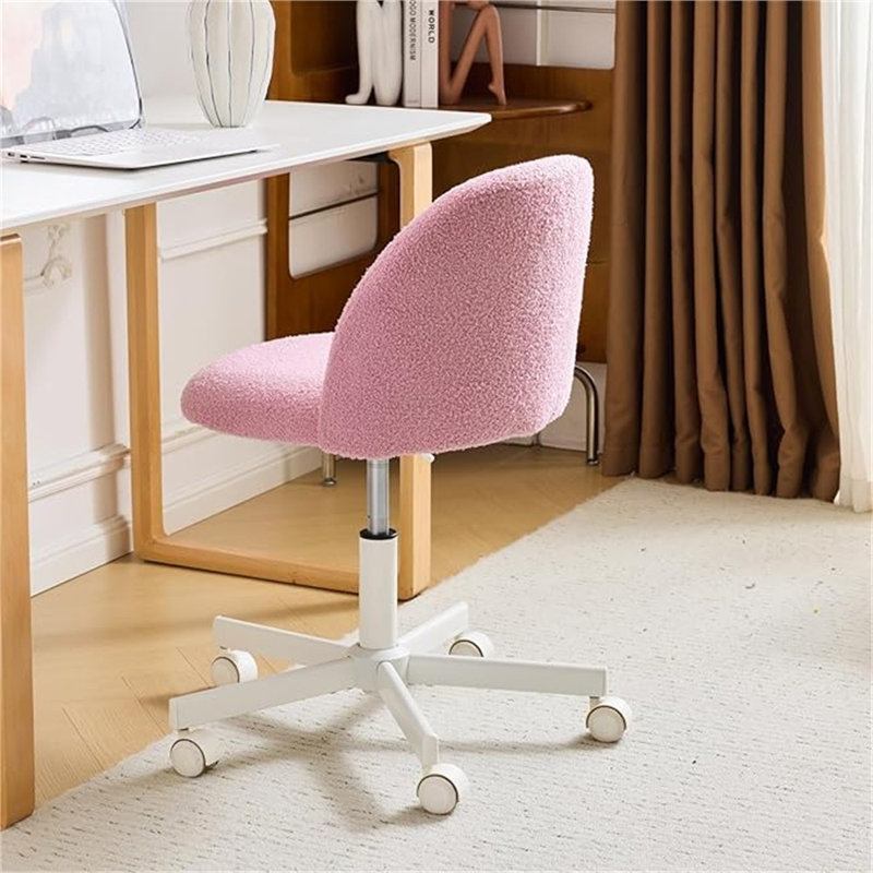 Mignon fauteuil de bureau sans accoudoirs VINGLI, Rose lilas