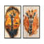 Portrait de girafe silencieux dans un paysage africain I - animaux, art mural 2 panneaux-1977843384-1977843388