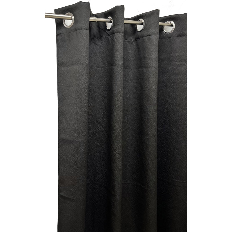 Rideau occultant en polyester Crystina, Noir, L 54 po x L 95 po