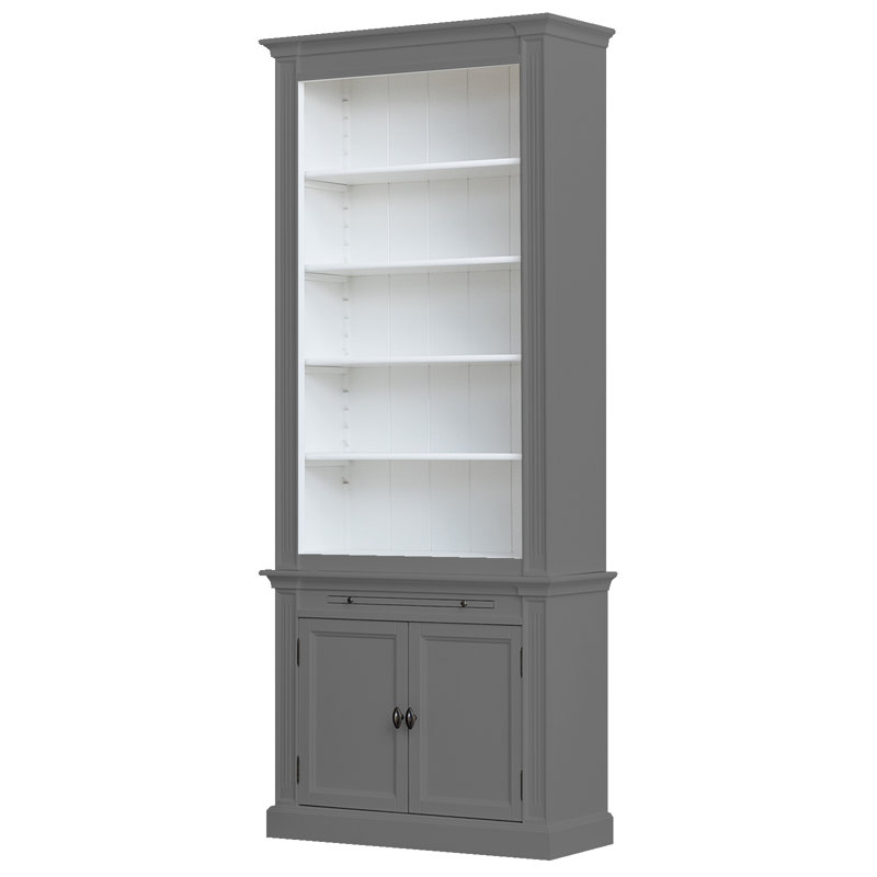 Beven 240cm H x 100cm W Library Bookcase, Grey