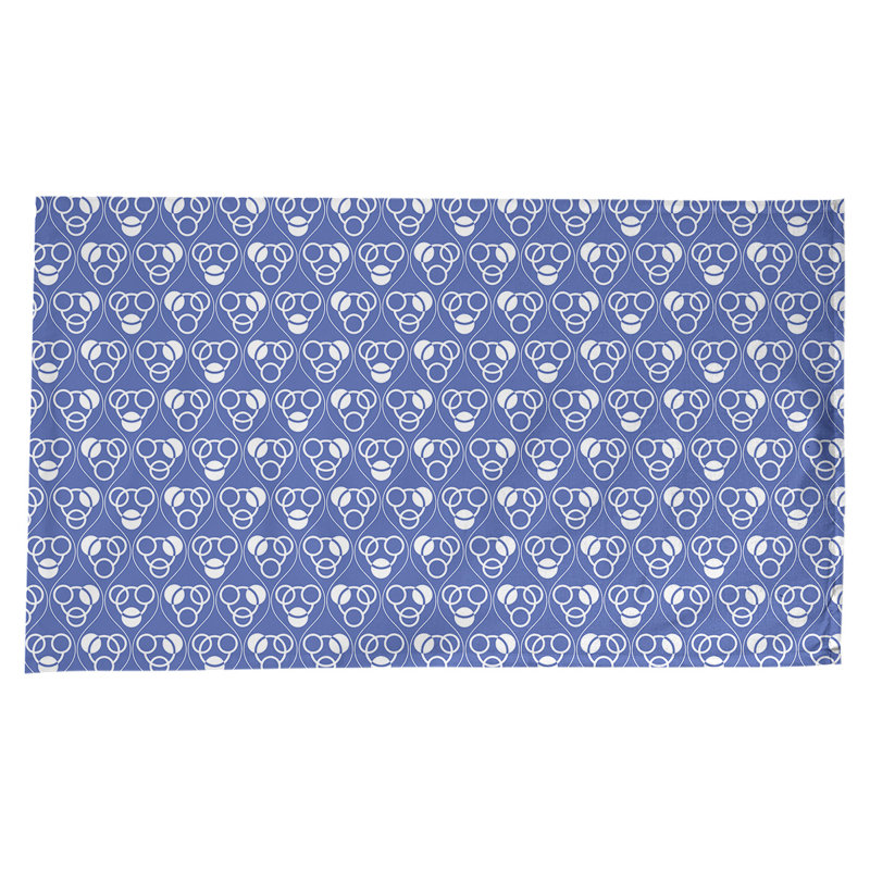 Classic Circles and Waves Tablecloth, Blue/White