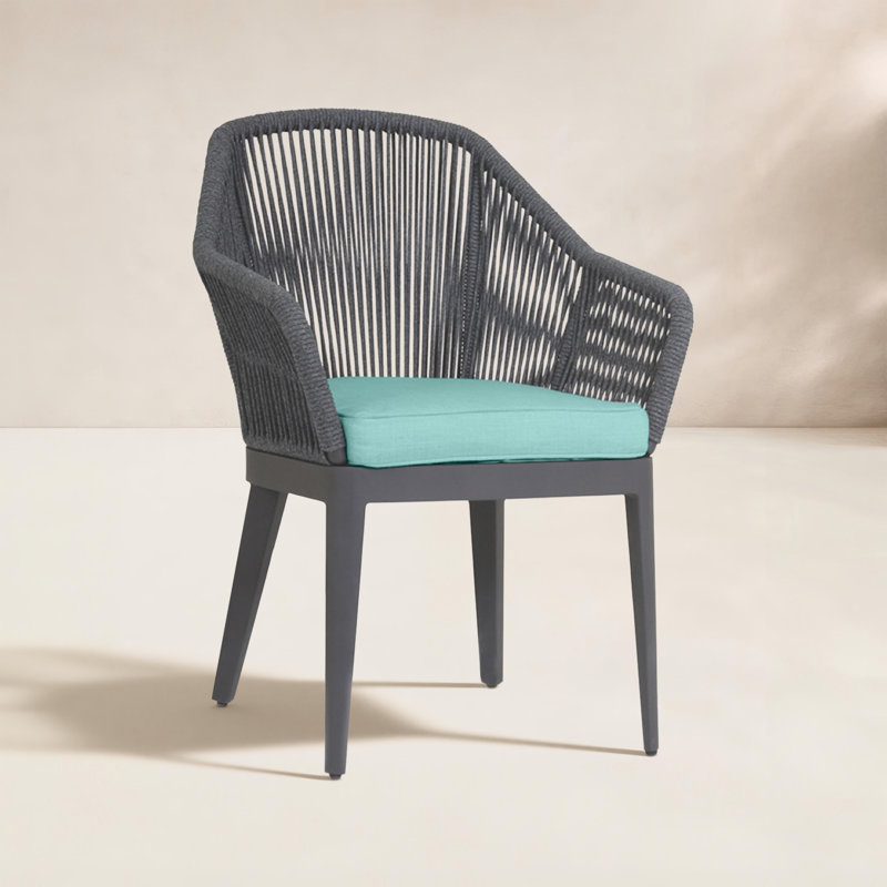 Milano Patio Dining Armchair with Cushions, Dupione Celeste Sunbrella®