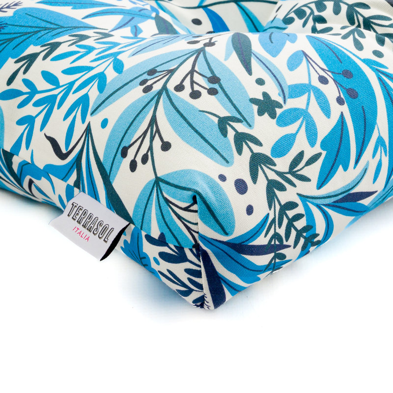  Italia Acrylic Outdoor Loveseat Cushion, Aloha Azure