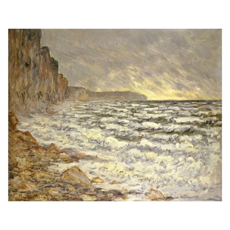 «Seafront Fecamp» par Claude Monet - Estampe numérique, H 32 po x l 40 po