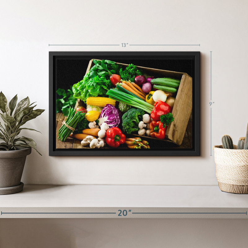 «Crate Of Légumes», reproduction sur toile, H 9 po x l 13 po
