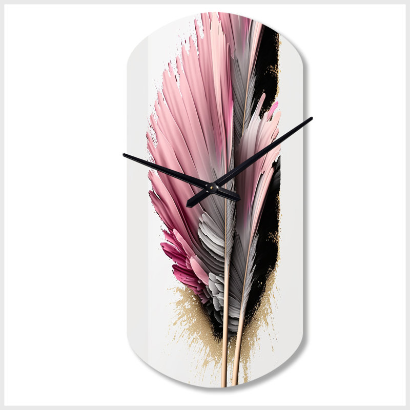 Gerbera Hyper Realistic Flowers V - Cylinder Shape Pink Wall Clock - Unique Shape, Large