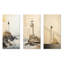 Ensemble de 3 décorations murales en métal Minimal Beige Light House Horizon-103228569