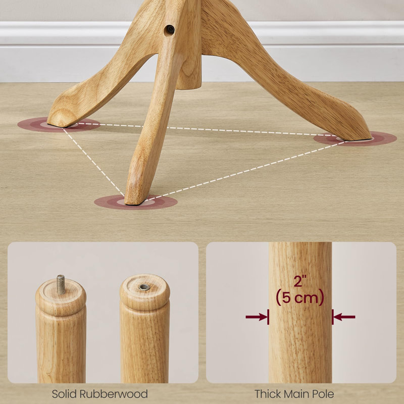 Rubber Freestanding 10 - Hook Coat Rack, Natural Beige