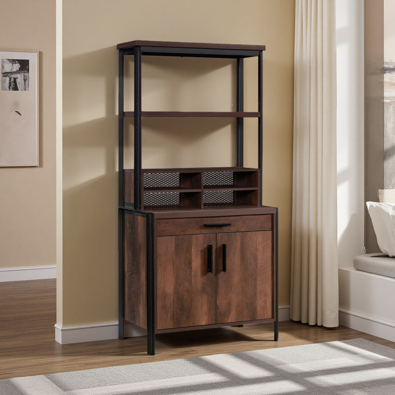 Library Base Cabinet With Hutch Bundled Set