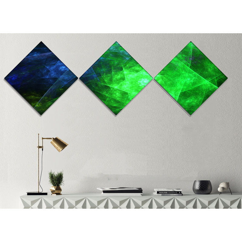 « green rotatif polyèdre », impression à multiples images sur toile