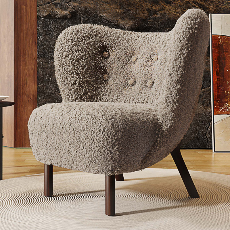 Chaise d'appoint Donadee, Polyester brun