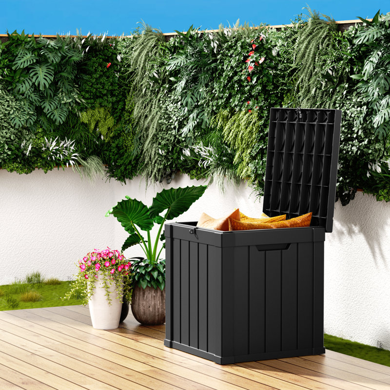 Boîte de rangement verrouillable en résine vbal, Noir