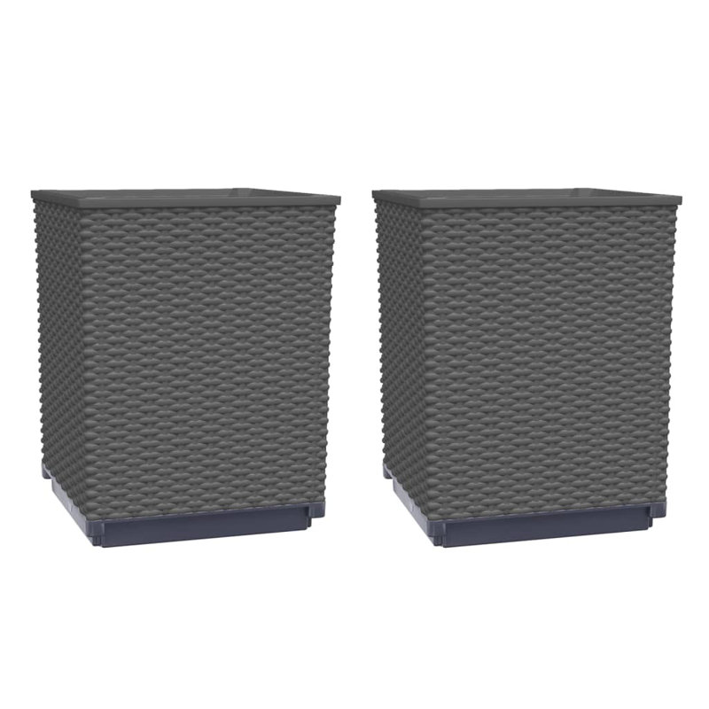 2/4x Planters Polypropylene Raised Garden Bed Plant, 2, Black
