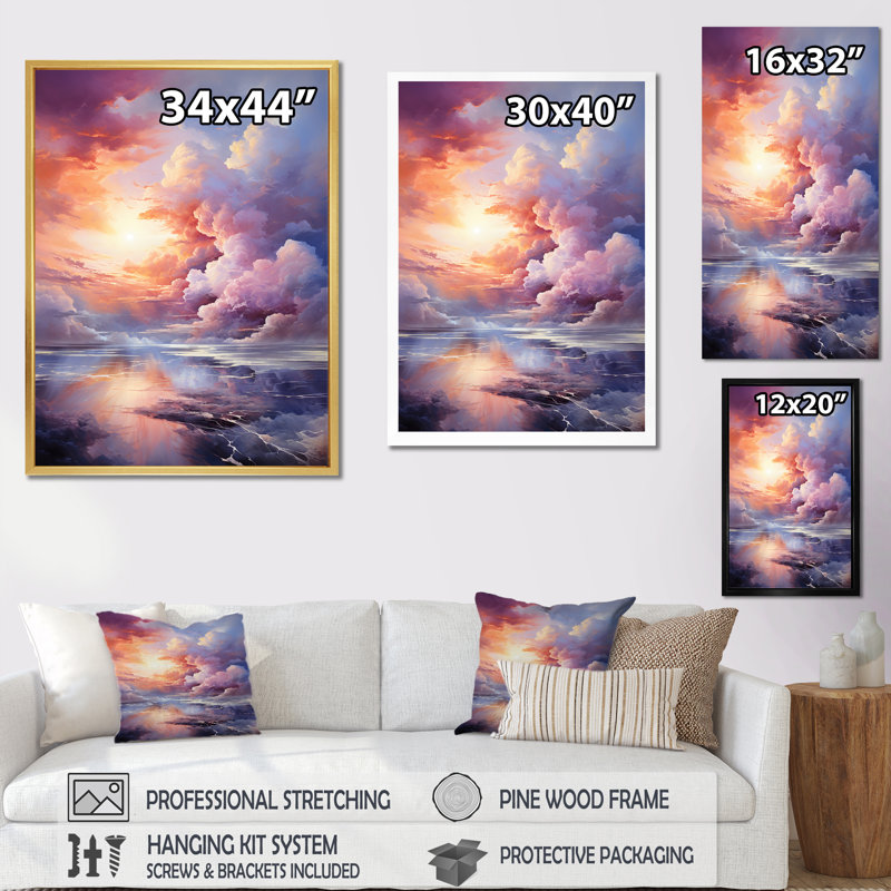 Echoes of Magical Fermament II sur toile, Cadre flottant doré, 20" H x 12" W