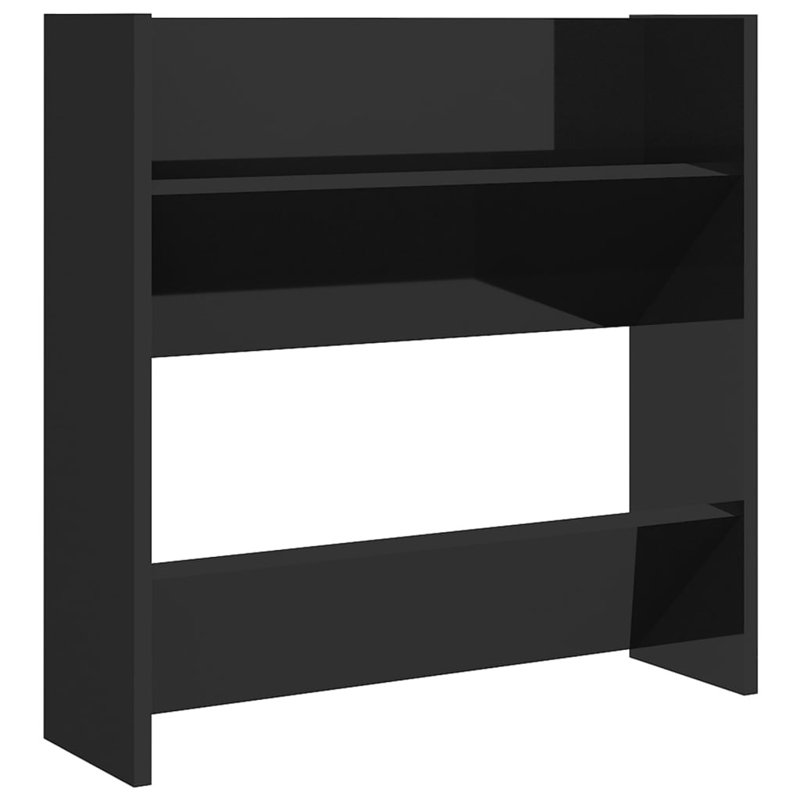 8 Pair Solid Wood Shoe Rack, Black
