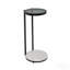 Table d'appoint noire avec plateau en verre et base en marbre blanc