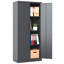 Armoire de rangement en métal 71 po, armoire à outils en acier blanc avec portes et 3 tablettes réglables-1597340629