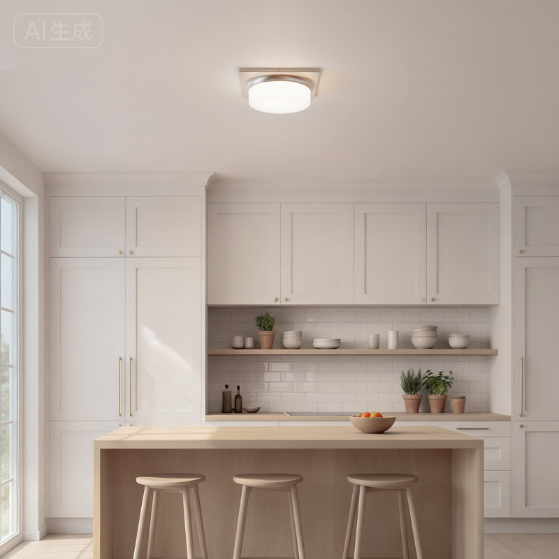 Grande 1-light Integrated Led Flush Mount Light, Brushed Nickel, 3.75" H x 13" W x 13" D