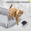 Litière pour chat XL en acier inoxydable avec paroi haute, pelle