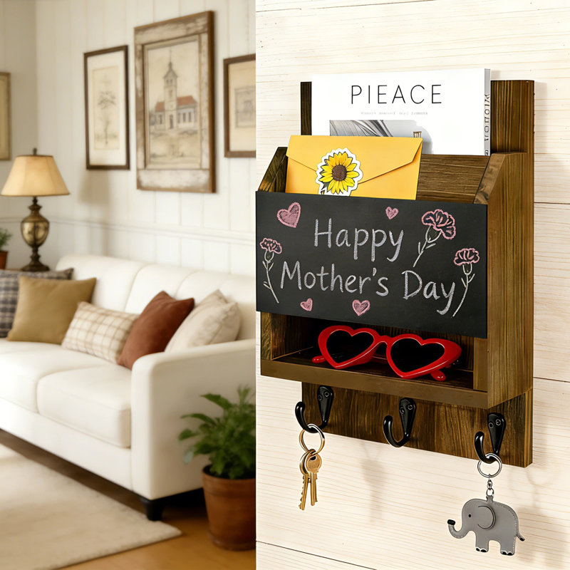 Tablette murale, tablettes décoratives Mid-Century avec crochet et Blackborad