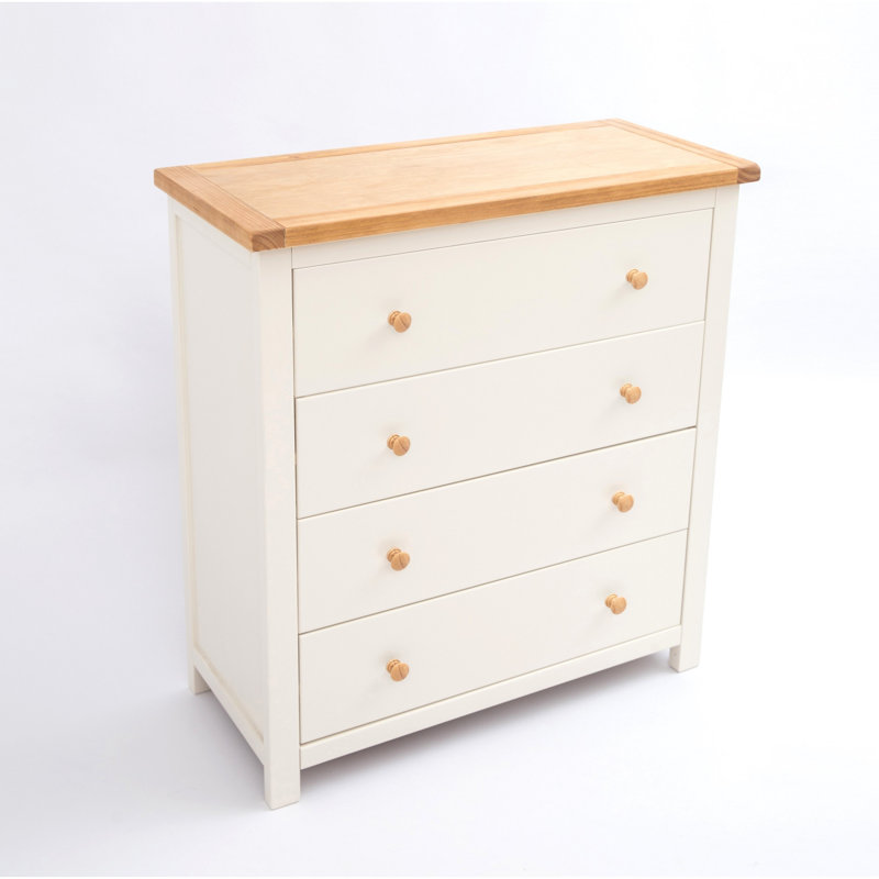 Pompey 90cm W 4 - Drawer Chest of Drawers, Off-White